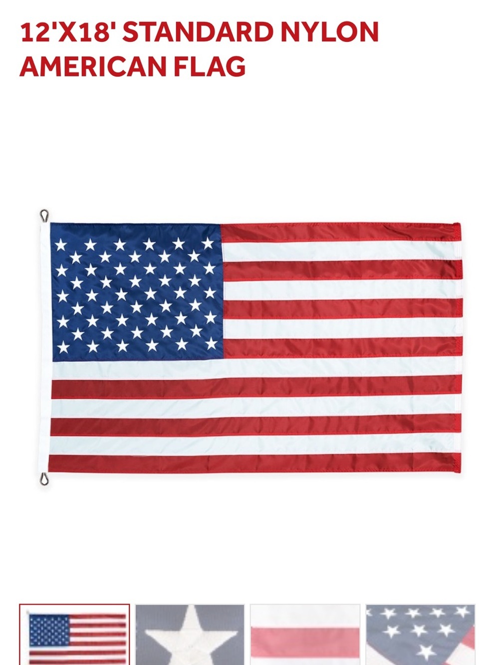 American Flag Nylon 12x18 - Red, White & Blue